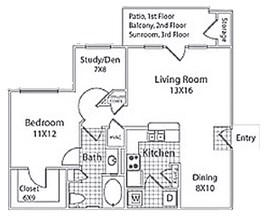 1G - Calhoun- Computer Room/Sunroom 836 floor plan